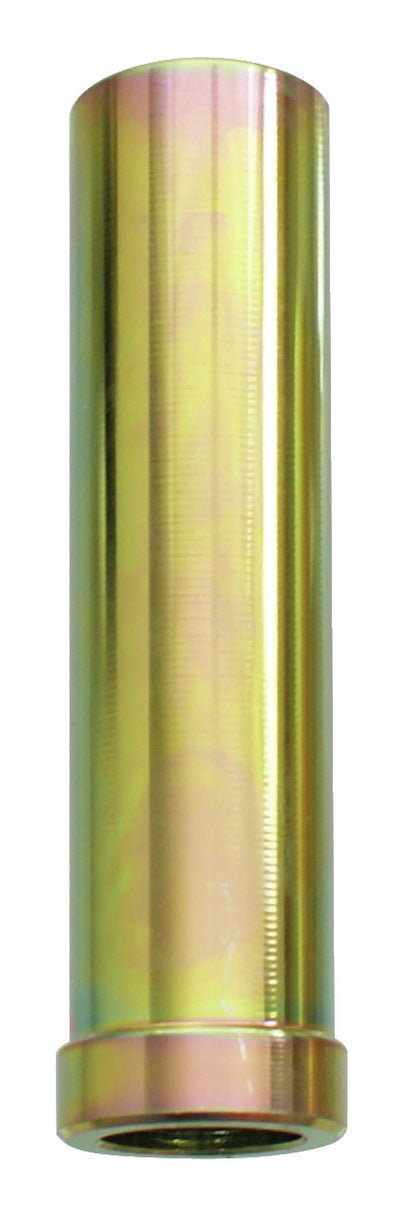 KL-0039-1802 - Casquillo de centrado largo Ø27,4: Casquillo cilíndrico metálico dorado con reborde hexagonal en un extremo