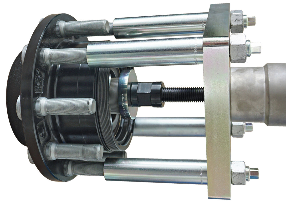 KL-0040-2812-5 - Pieza de empuje, M24, Ø 20,5mm: Extractor con varillas roscadas montado en cubo de rueda con espárragos