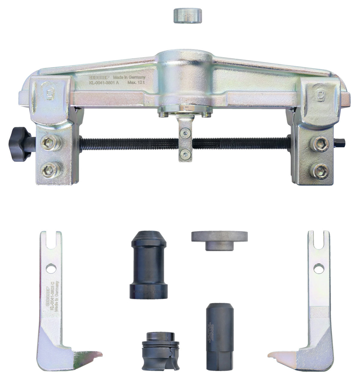 KL-0041-380 EA - Extractor de cubos de rueda: Extractor con brazos, husillo roscado y accesorios intercambiables