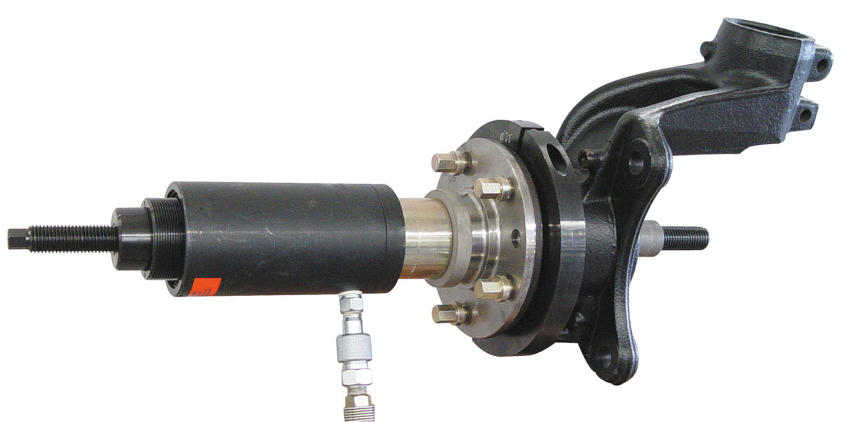 KL-8041-400 - Paquete Premium de cojinetes de rueda: Cilindro hidráulico extractor acoplado a mangueta con cubo de rueda