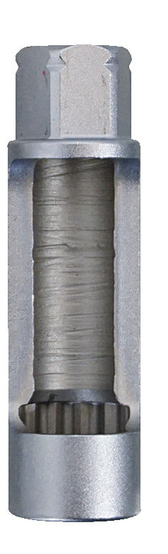 KL-0056-1117 - Inserto de llave de tubo, abierto SW17: Corte transversal con resorte helicoidal interno y extremo estriado