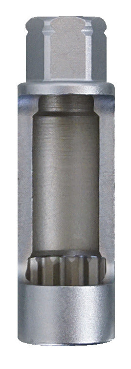 KL-0056-1118 - Inserto de llave de tubo, abierto SW18: Corte transversal de inserto hexagonal con eje estriado interior