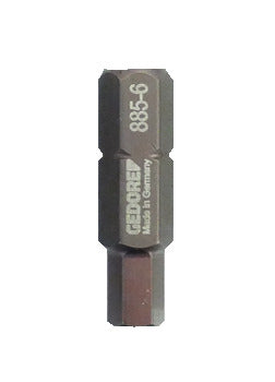 KL-0056-1142 - Punta de destornillador SW6: Punta hexagonal negra con vástago para portapuntas y marcado grabado