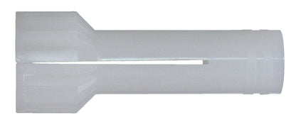 KL-0069-0006 - Tamaño del cono de sujeción. 2,22 mm: Taco cilíndrico de plástico blanco con extremo cónico ranurado