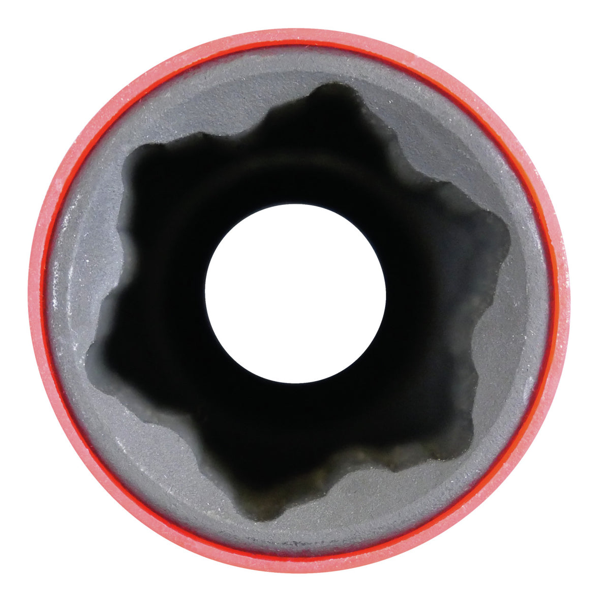 KL-0100-80 K - Juego de destornilladores especiales 1/2", 3 piezas: Vista frontal de vaso con perfil interior multilobular