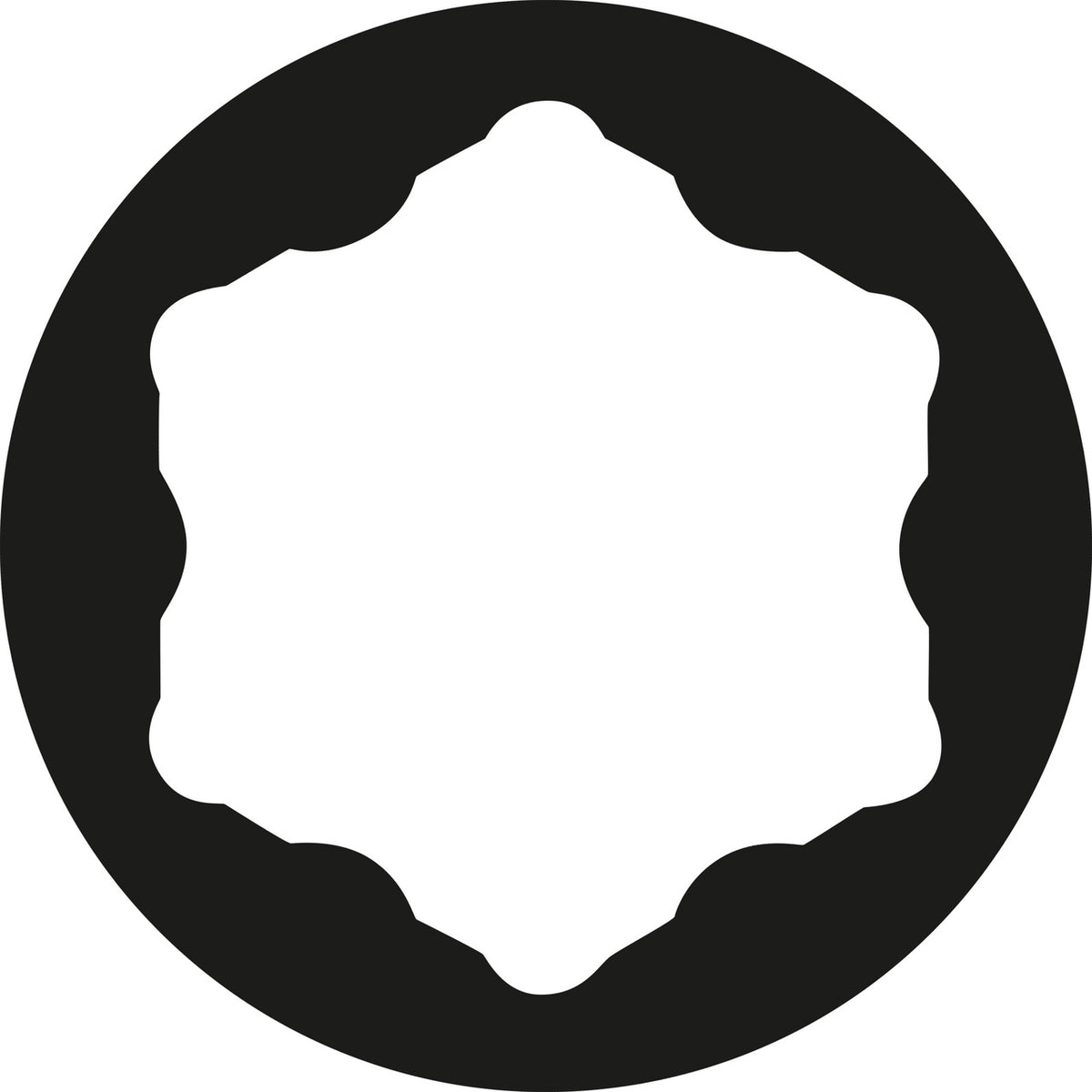 Perfil de boca dodecagonal para tuercas especiales