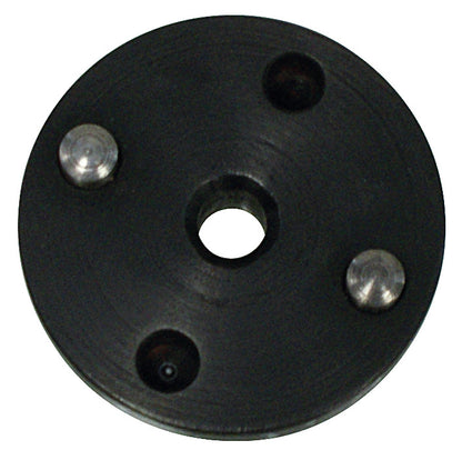 KL-0112-0016 - Adaptador tamaño 16 para Astra J: Disco circular negro con orificio central y cuatro pasadores metálicos
