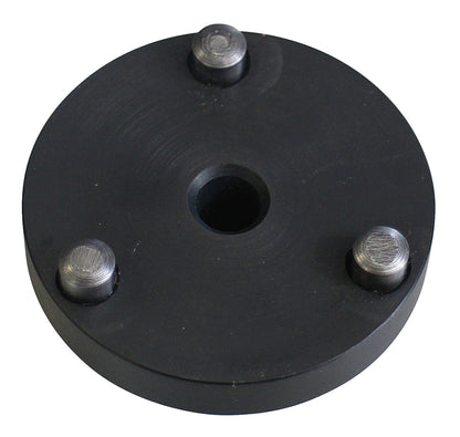 KL-0112-0017 - Adaptador tamaño 17 para BMW: Disco negro con tres pasadores metálicos y orificio central