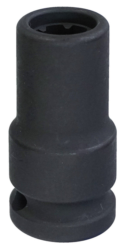 KL-0112-911 - Llave de tubo: Vaso de impacto largo negro con encastre poligonal y orificio para pasador