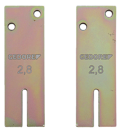 KL-0120-812 - Juego de adaptadores de 2,8 mm: Dos placas metálicas con muesca inferior y dos orificios, grabado 2,8