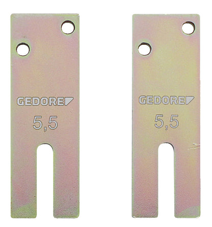 KL-0120-814 - Juego de adaptadores de 5,5 mm: Par de placas metálicas con dos orificios y ranura en U marcadas 5,5