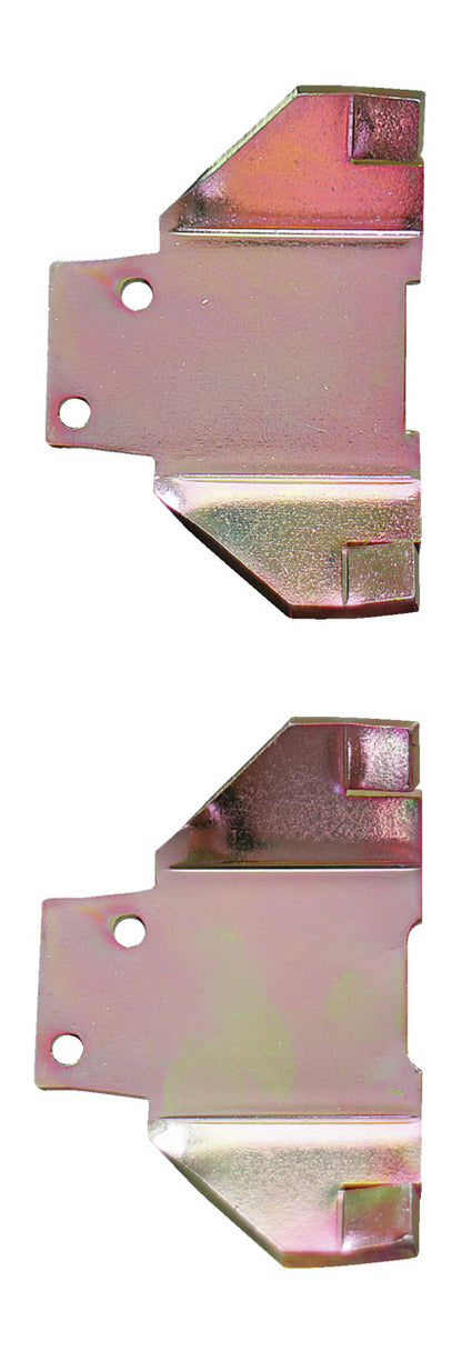 KL-0120-816 - Juego de adaptadores VW: Dos placas metálicas planas con acabado dorado y dos orificios cada una