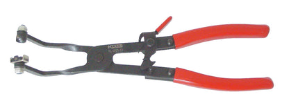 KL-0121-23 - Alicates para abrazaderas de manguera, acodados: Alicates acodados con puntas curvas y mangos rojos