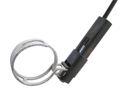 KL-0121-2501 - Cable Bowden de repuesto: Abrazadera metálica circular unida a extremo de cable con funda flexible