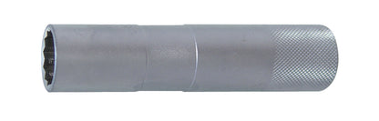 KL-0127-43 - Llave de vaso para bujías SW14, 12 puntas: Vaso alargado con extremo dodecagonal y superficie moleteada