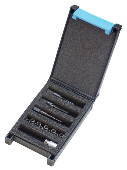 KL-0132-53 K - Juego de reparación de roscas para rosca de bujía incandescente M8 x 1: Estuche abierto con machos, escariador