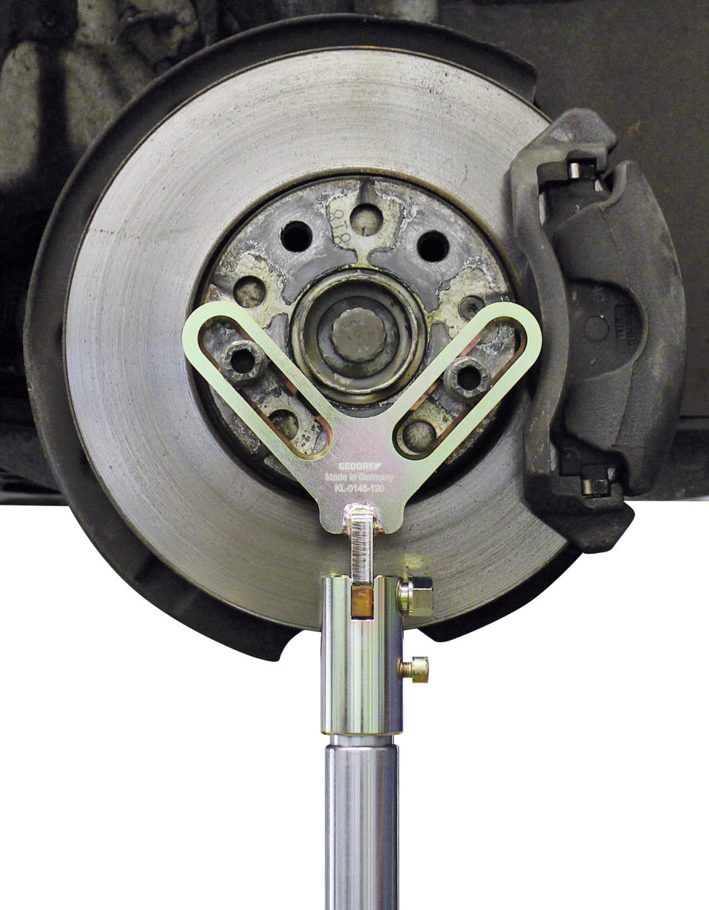 KL-0145-120 A - Dispositivo de soporte para cubos de rueda: Extractor con brazos en Y montado sobre cubo