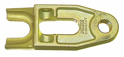 KL-0165-3601 - Tamaño de horquilla 3 40 mm: Horquilla metálica dorada con ranura central y orificio circular