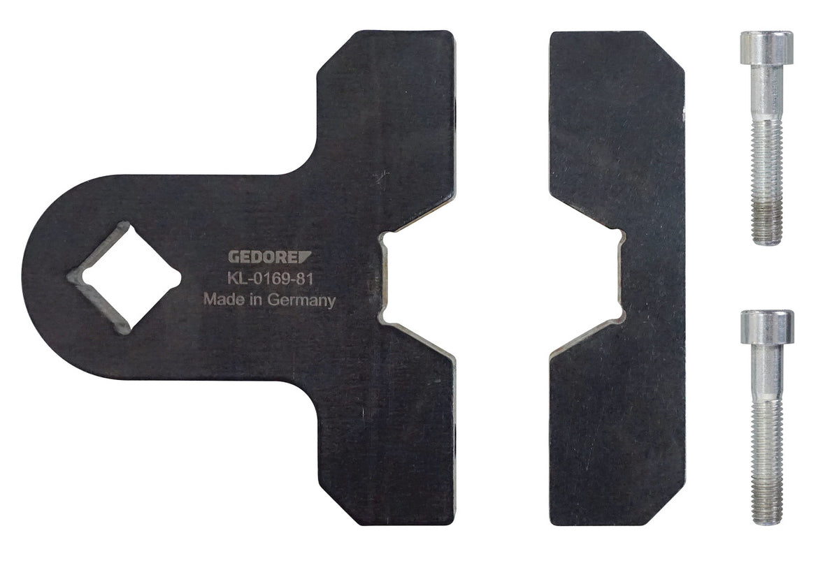 KL-0169-81 - Enchufe para barra de rodadura, 34 mm (waf): Placa dentada con cuadradillo hembra, placa complementaria