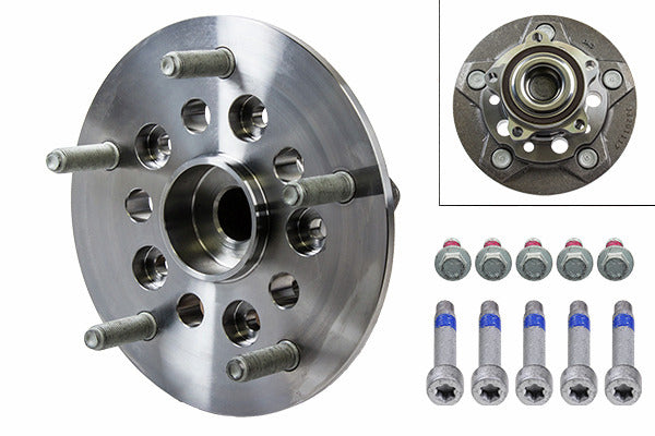 KL-0174-372 - Extractor de cubos de rueda: Cubo de rueda con espárragos, rodamiento y tornillos sueltos