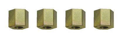 KL-0186-1252 - Juego de tuercas espaciadoras 10mm: Cuatro tuercas hexagonales metálicas con orificio central roscado