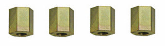 KL-0186-1253 - Juego de tuercas espaciadoras 15mm: Cuatro tuercas hexagonales alargadas de latón con orificio central