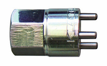 KL-0186-2201 - Uso especial: Adaptador metálico con extremo hexagonal y tres pines cilíndricos