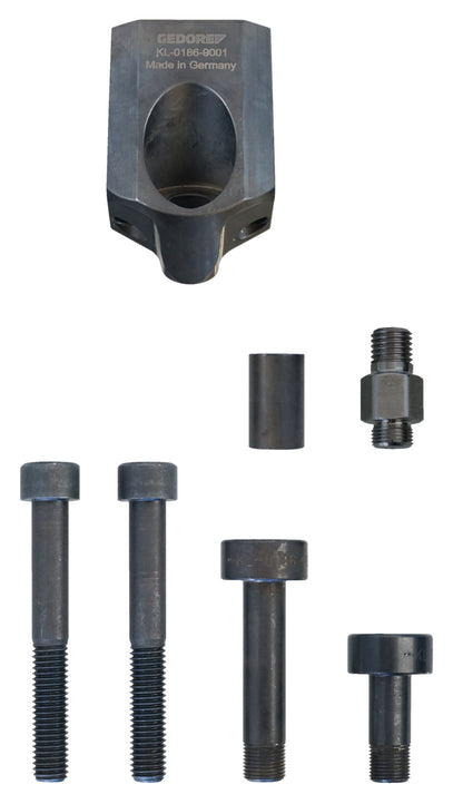 KL-0186-9001 A - Juego suplementario M12x1 / 45°: Cabezal metálico con orificio ovalado, tornillos, casquillos