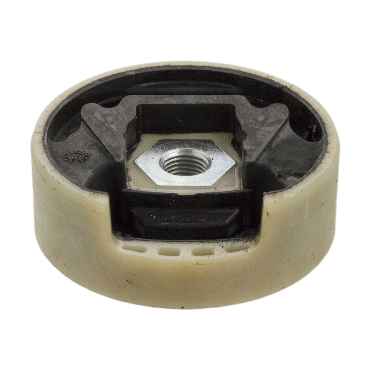 KL-0214-221 - Dispositivo de tracción doble Silentbloc, VW-Audi: Silentbloc redondo con tuerca metálica central sobre goma