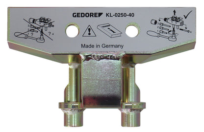 KL-0250-4001 A - Cuerpo básico con pegatina: Cuerpo metálico con dos vástagos roscados y placa