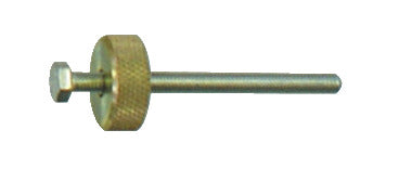 KL-0280-6013 A - Tornillo de apriete con casquillo: Vástago metálico con rueda moleteada y tornillo de cabeza hexagonal