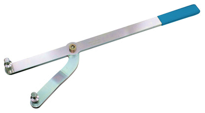 KL-0282-35 - Llave de contador ajustable: Llave ajustable de dos brazos con pasadores y mango azul