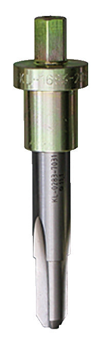 KL-0283-7031 A - Broca perforadora Ø11,1 para M12x1: Broca escalonada con vástago hexagonal y cuerpo dorado grabado
