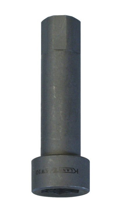 KL-0284-2601 - Punta de destornillador SW10: Vaso de impacto largo, acabado gris fosfatado, cuadradillo hexagonal