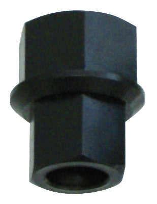 KL-0284-3901 - Tuerca de unión SW17: Tuerca hexagonal negra con reborde y orificio central roscado