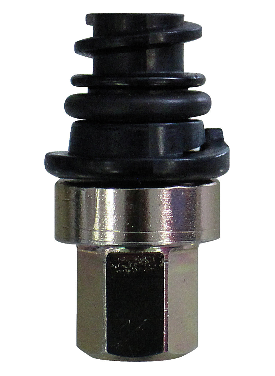 KL-0288-30 - Llave De Tubo De Drenaje De Aceite Enchufe Vw: Adaptador metálico hexagonal con junta acanalada de goma negra