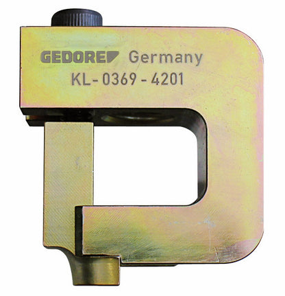 KL-0369-420 - Extractor de boquillas: Herramienta metálica en forma de C con tornillo superior y base dentada