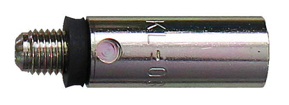 KL-0369-541 - Adaptador M10x1 a M8x1: Adaptador roscado cilíndrico metálico con junta negra y orificio lateral