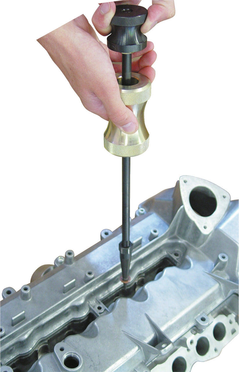 KL-0369-59 - Extractor para junta de estanqueidad: Herramienta con vástago introducida en junta de culata de motor