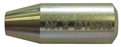 KL-0500-4056-2 - Cono deslizante Ø15, 40 mm de largo: Cono metálico roscado con marcado Nr.2 Ø15x40