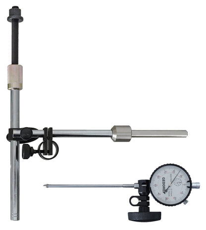 KL-0500-606 - Soporte de medición con indicador de cuadrante: Soporte magnético con brazo articulado y reloj comparador