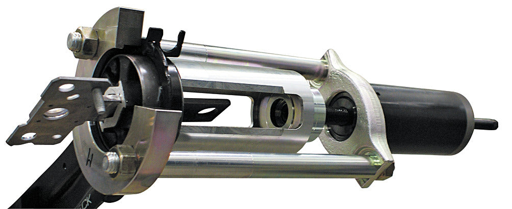 KL-0610-150 A - Silentbloc Tool / Volvo: Mecanismo extractor con varillas guía cromadas y motor cilíndrico negro