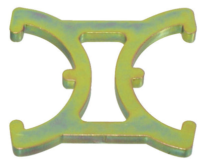 KL-0680-2403 A - Calibre de ajuste (VCT): Pieza metálica dorada con dos aberturas curvas y ganchos en las esquinas