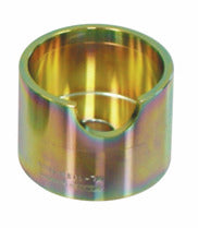 KL-1010-1006 - Manguito de soporte corto Ø70 mm: Manguito cilíndrico metálico hueco con acabado dorado iridiscente