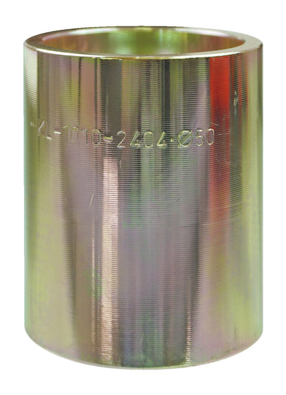 KL-1010-2404 - Pieza de presión Ø50 mm: Cilindro metálico hueco con acabado dorado iridiscente y grabado láser