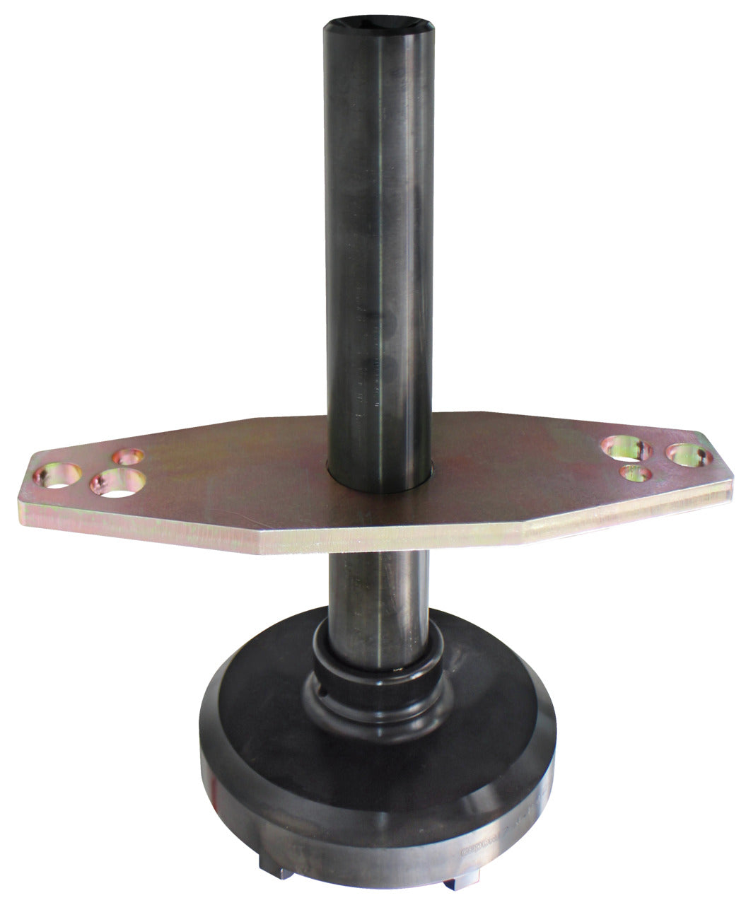 KL-1020-42 - Tuerca de bloqueo, ZF-Axle, Ø 122,5mm: Tubo cilíndrico con placa octogonal perforada y base acanalada