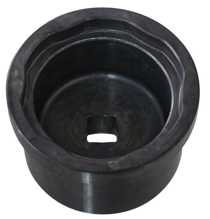 KL-1023-9095 - Llave para tuercas de eje Daimer SW95: Vaso negro con cuadradillo hembra interior y borde poligonal