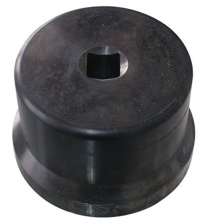 KL-1023-9095 - Llave para tuercas de eje Daimer SW95: Vaso cilíndrico negro con cuadradillo hembra central y base ranurada