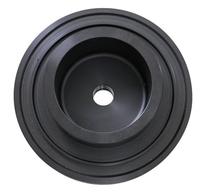 KL-1025-1052 - Anillo de presión Ø105, anillo interior: Pieza circular negra con embudo cónico interior y orificio central