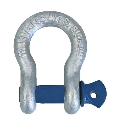 KL-1029-3003 - Grillete GN585-11-A: Grillete de acero galvanizado con perno roscado azul y marcado de carga grabado